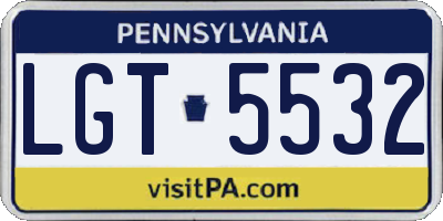 PA license plate LGT5532