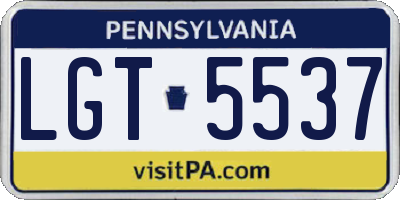 PA license plate LGT5537