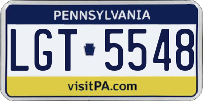 PA license plate LGT5548