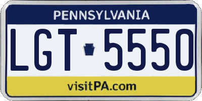 PA license plate LGT5550