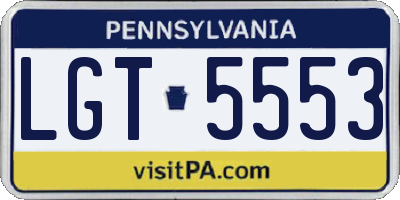 PA license plate LGT5553