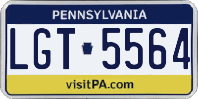 PA license plate LGT5564