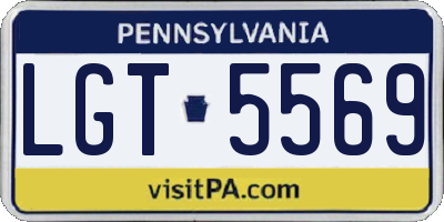 PA license plate LGT5569