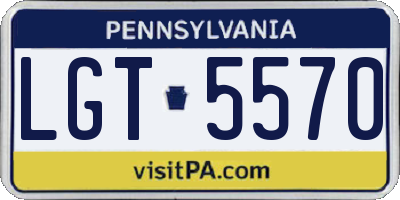 PA license plate LGT5570