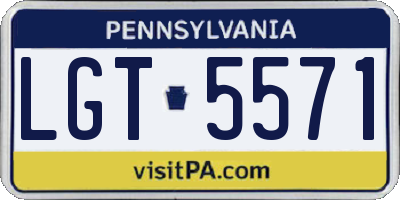 PA license plate LGT5571