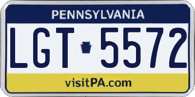 PA license plate LGT5572