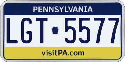 PA license plate LGT5577