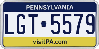 PA license plate LGT5579