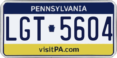 PA license plate LGT5604