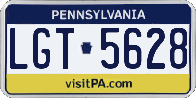 PA license plate LGT5628