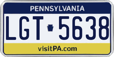 PA license plate LGT5638