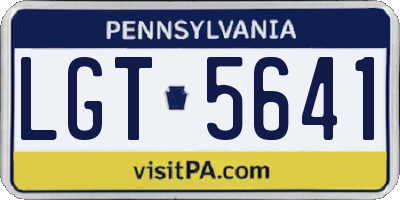 PA license plate LGT5641