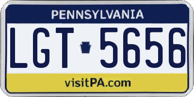 PA license plate LGT5656