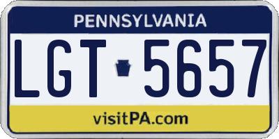 PA license plate LGT5657