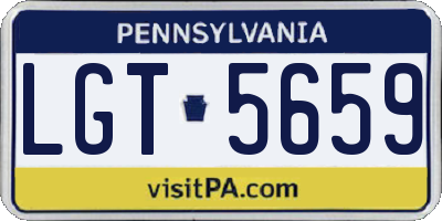 PA license plate LGT5659