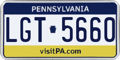 PA license plate LGT5660