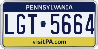 PA license plate LGT5664