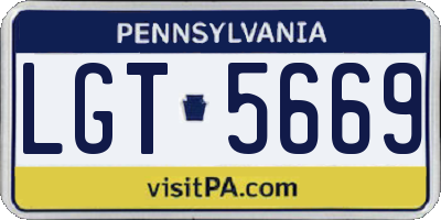 PA license plate LGT5669
