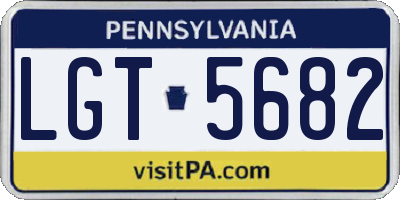 PA license plate LGT5682