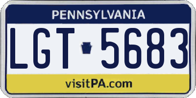 PA license plate LGT5683