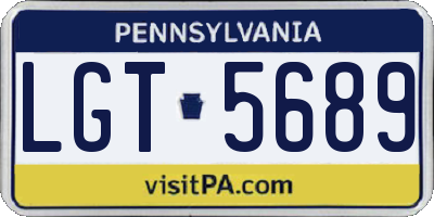 PA license plate LGT5689