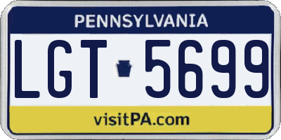 PA license plate LGT5699