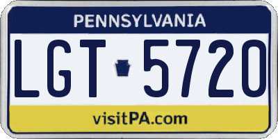 PA license plate LGT5720