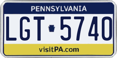 PA license plate LGT5740