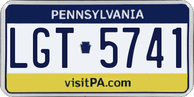 PA license plate LGT5741