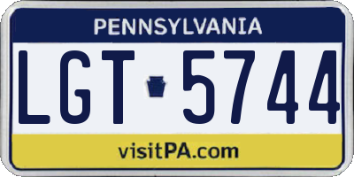PA license plate LGT5744