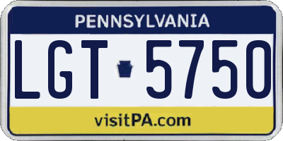 PA license plate LGT5750