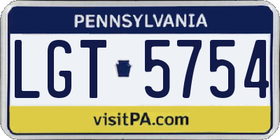 PA license plate LGT5754