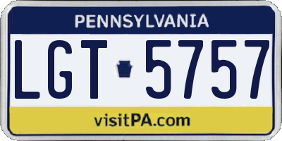 PA license plate LGT5757