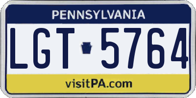 PA license plate LGT5764