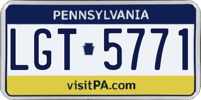 PA license plate LGT5771