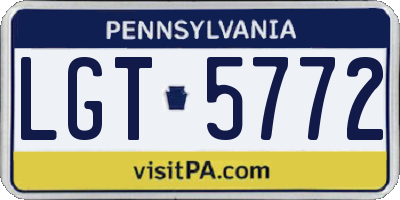 PA license plate LGT5772