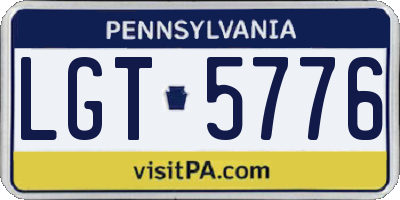 PA license plate LGT5776