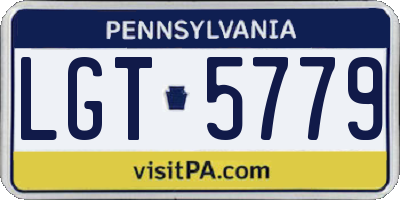 PA license plate LGT5779