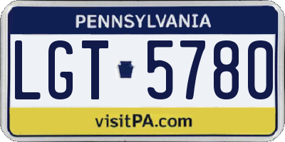 PA license plate LGT5780