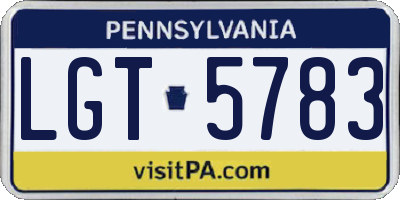 PA license plate LGT5783