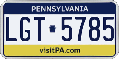 PA license plate LGT5785