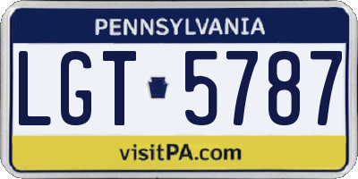 PA license plate LGT5787