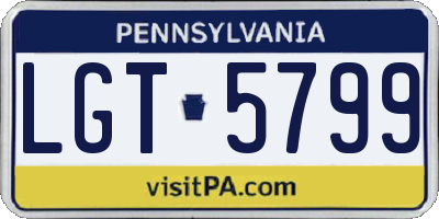PA license plate LGT5799