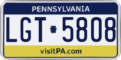 PA license plate LGT5808