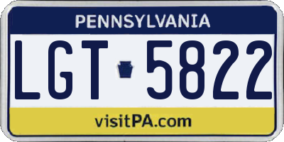 PA license plate LGT5822