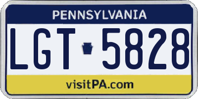 PA license plate LGT5828