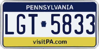 PA license plate LGT5833
