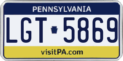 PA license plate LGT5869