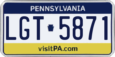 PA license plate LGT5871