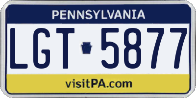 PA license plate LGT5877